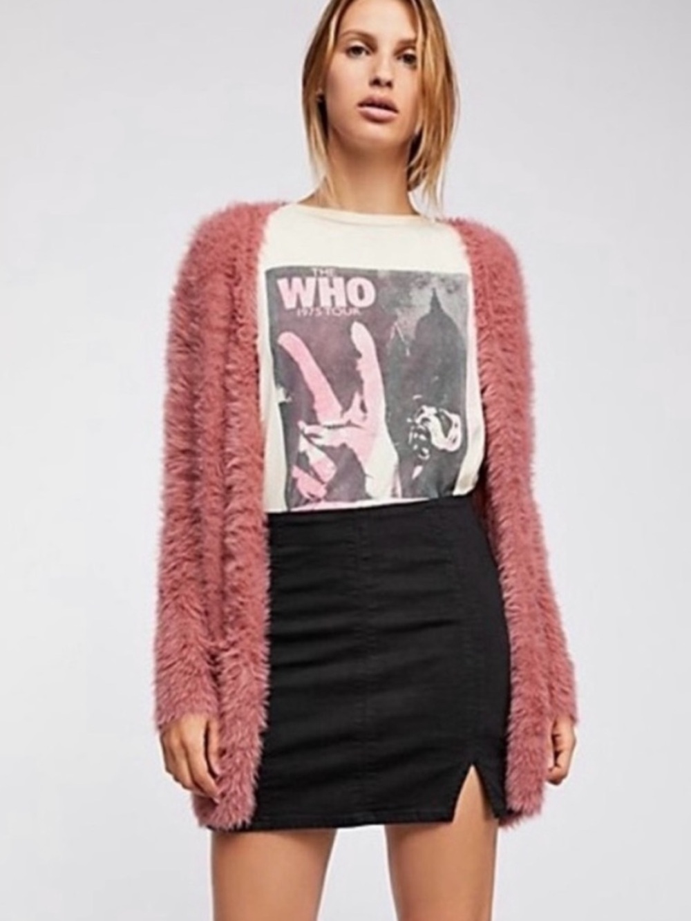 Free People Faux Fur Cardigan